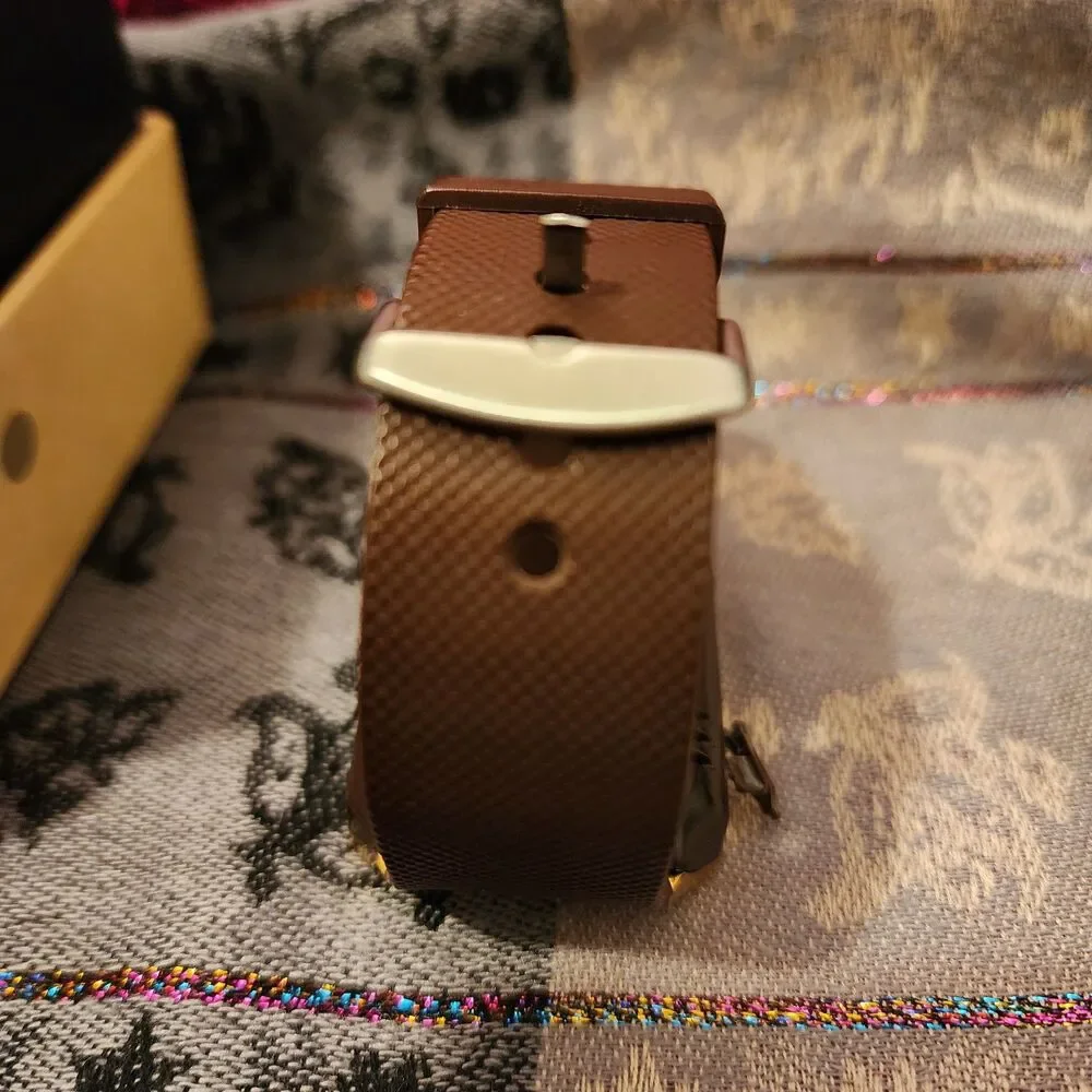 Unbranded Brown And Gold Bluetooth Rechargeable Smart Watch.